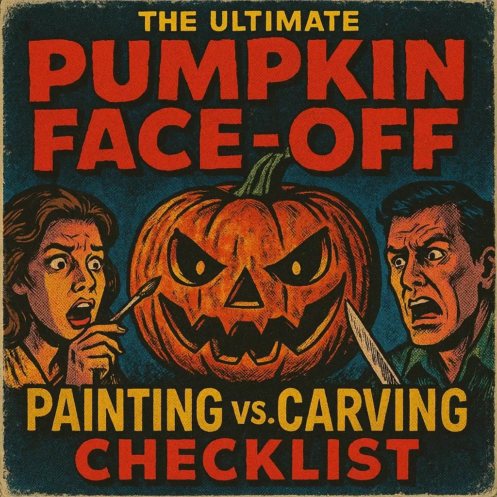 The Ultimate Pumpkin Face-Off: Painting vs Carving Checklist | Fall Decor DIY Guide, Halloween eBook, Digital Download