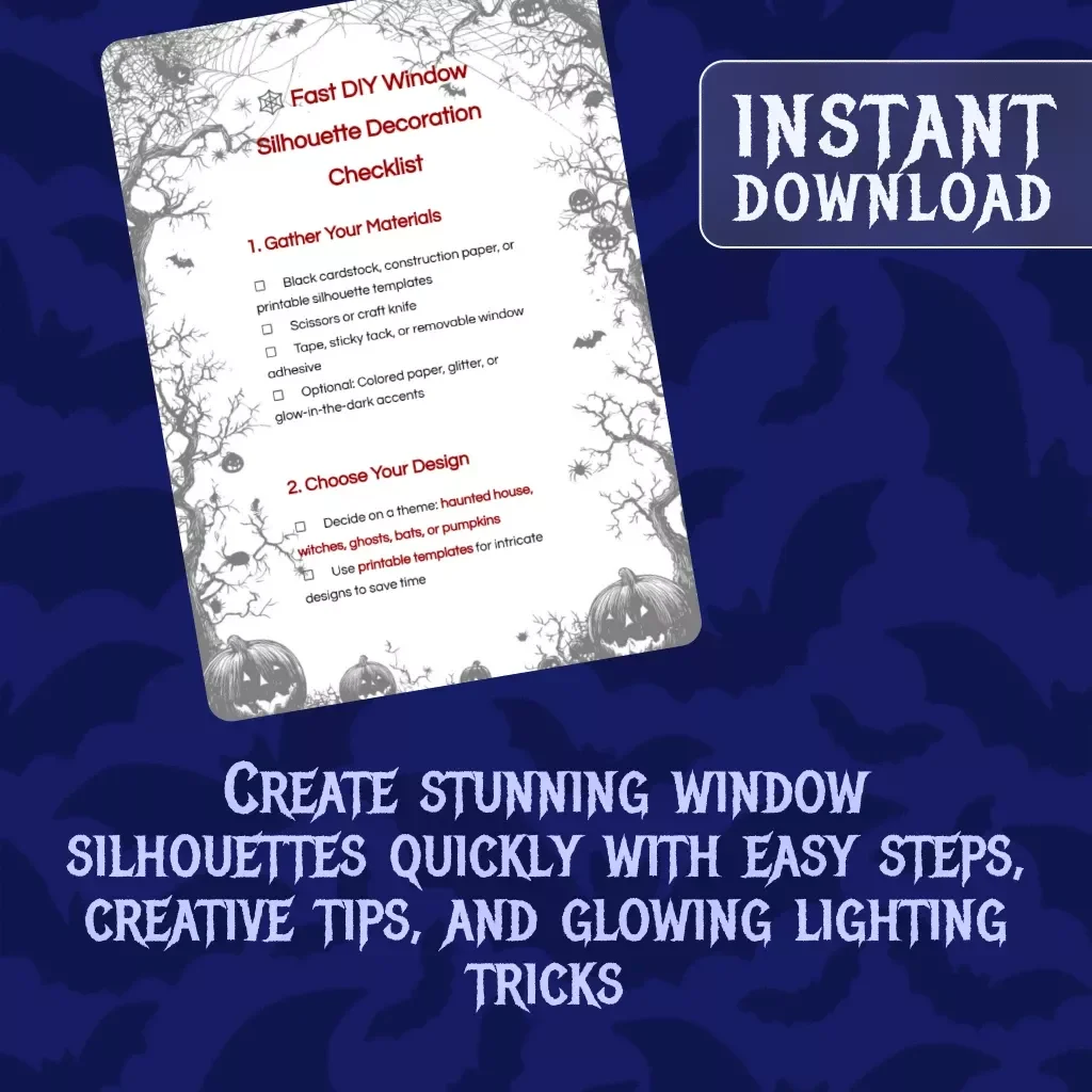 Fast DIY Window Silhouette Decoration Checklist | Printable Halloween Window Art Guide for Quick & Easy Home Décor