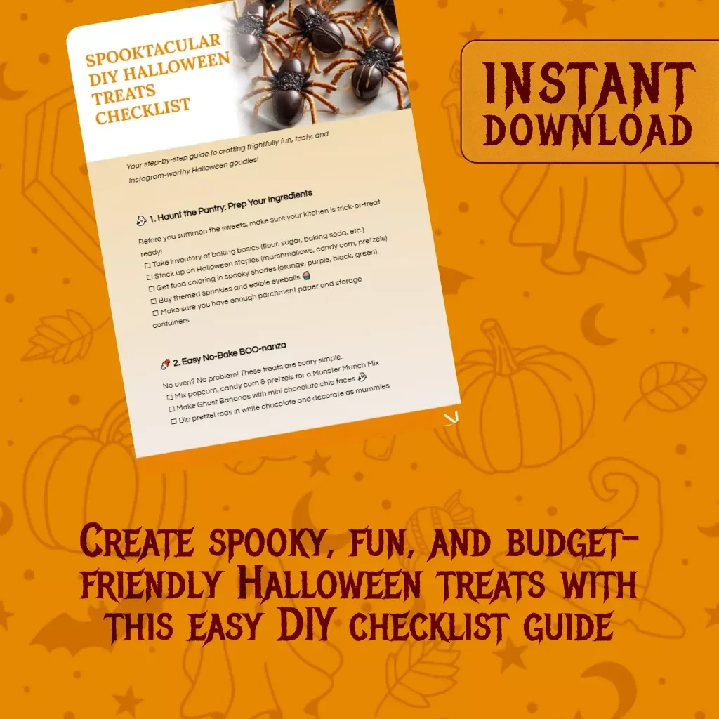 Spooktacular DIY Halloween Treats Checklist | Printable Digital Download for Easy Halloween Party Treat Ideas