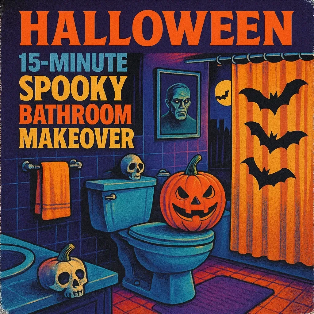 15-Minute Spooky Bathroom Makeover Checklist | Instant 15-Minute Creepy Bathroom Decor Ideas for Halloween