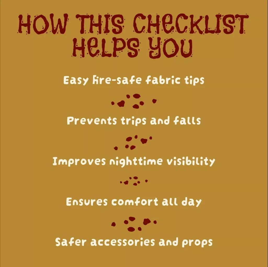 Costume Safety Checklist for Kids | Printable Halloween Safety Guide, Child Costume Tips, Fire-Resistant Fabrics, Reflective Visibility, Comfort & Accessories Safety eBook