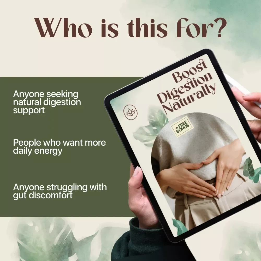 Boost Digestion Naturally | How to Improve Digestion Naturally | Holistic Gut Health eBook Guide, Healthy Eating Tips, Natural Remedies & Lifestyle Habits