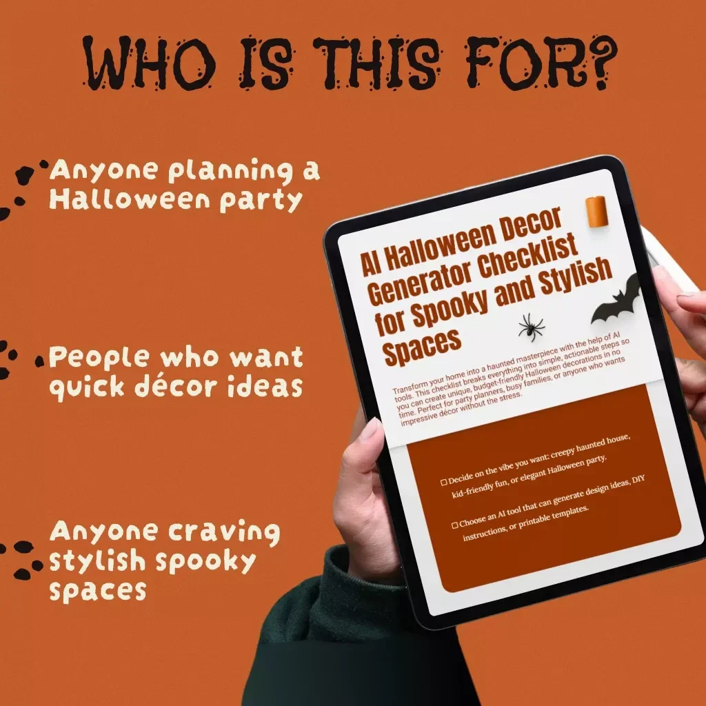 AI Halloween Decor Generator Checklist for Spooky and Stylish Spaces | Digital Download | DIY Halloween Decoration Planner