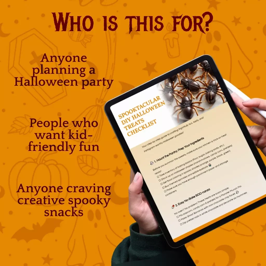 Spooktacular DIY Halloween Treats Checklist | Printable Digital Download for Easy Halloween Party Treat Ideas