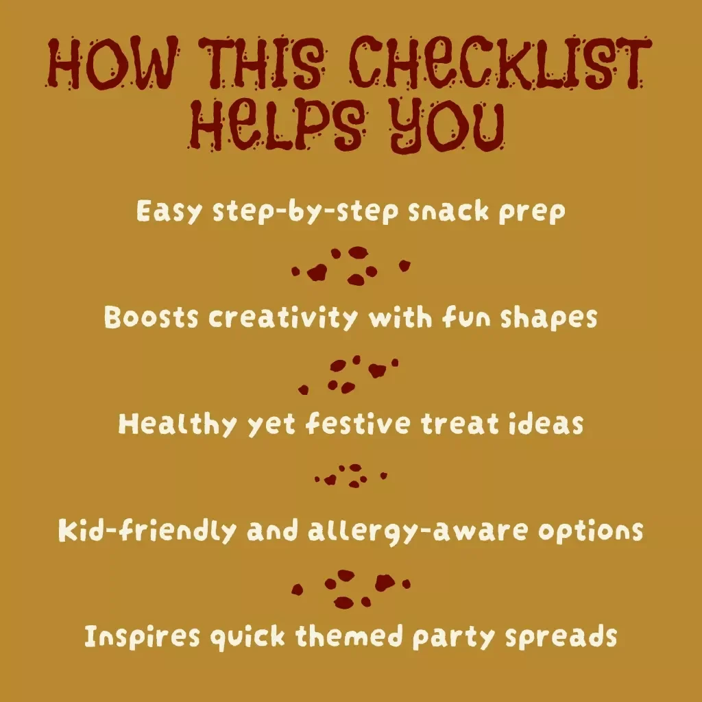 Halloween Fruit Snacks Checklist | Printable Halloween Fruit Snack Ideas | DIY Healthy Spooky Treats Planner