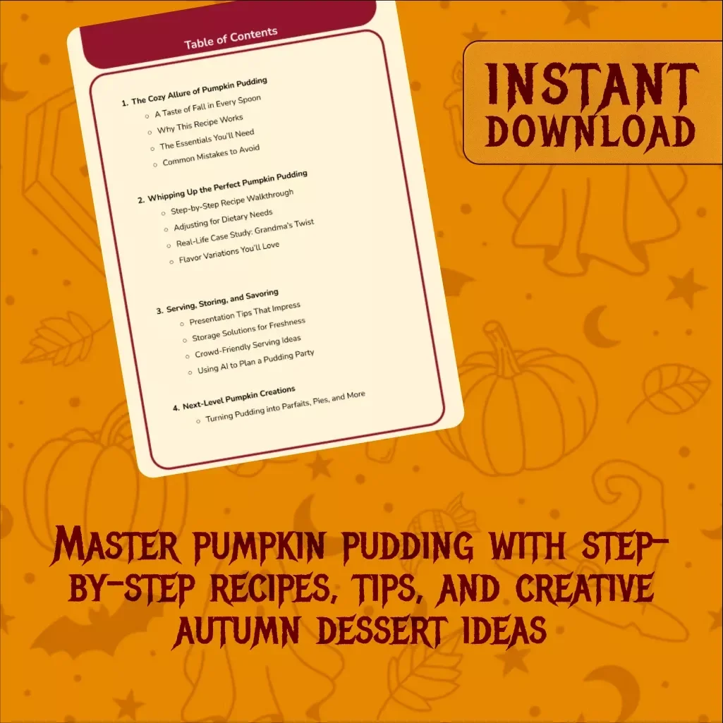 Whisked into Autumn Bliss with Pumpkin Pudding | Digital Download Guide | Fall Dessert eBook, Recipe Walkthrough, Serving Tips & Seasonal Ideas