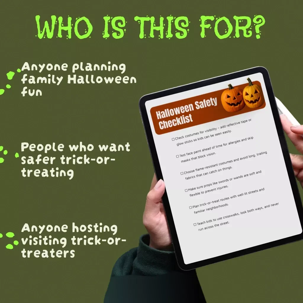 Halloween Safety Checklist | Printable Halloween Safety Checklist for Kids & Families | Digital Download