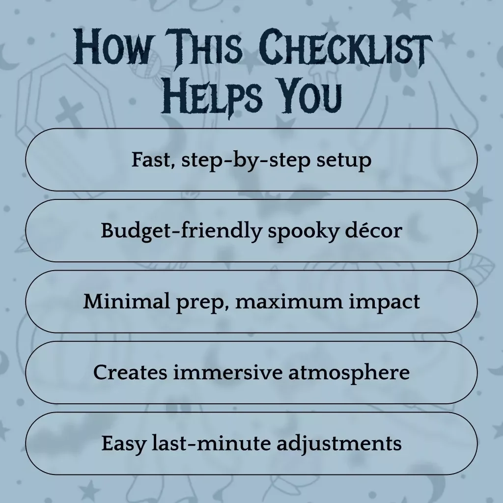 20-Minute Haunted House Prep Checklist | Instant Digital Download | DIY Halloween Party Decor Guide