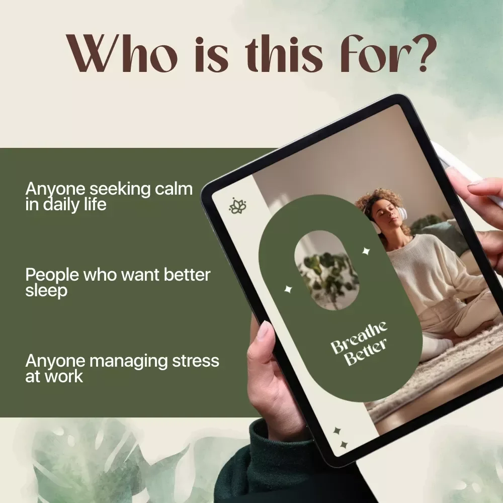 Breathe Better | Deep Breathing Exercises Guide for Stress Relief, Mental Clarity & Better Sleep | Digital Download eBook
