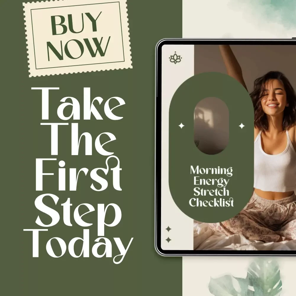 Morning Energy Stretch Checklist | Digital Download | Printable Stretching Guide for Daily Wellness, Flexibility, and Stress Relief