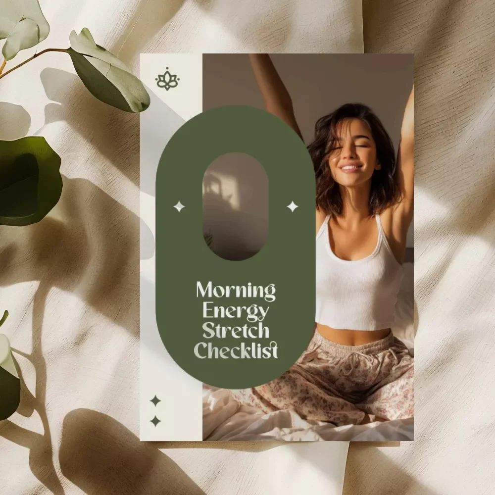 Morning Energy Stretch Checklist | Digital Download | Printable Stretching Guide for Daily Wellness, Flexibility, and Stress Relief