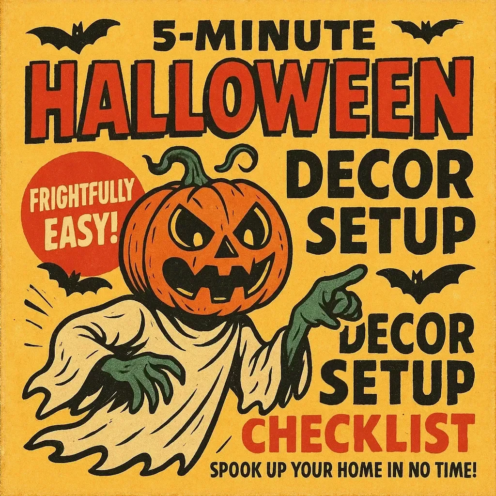5-Minute Halloween Decor Setup Checklist | Instant Spooky Home Makeover | Printable Digital Download