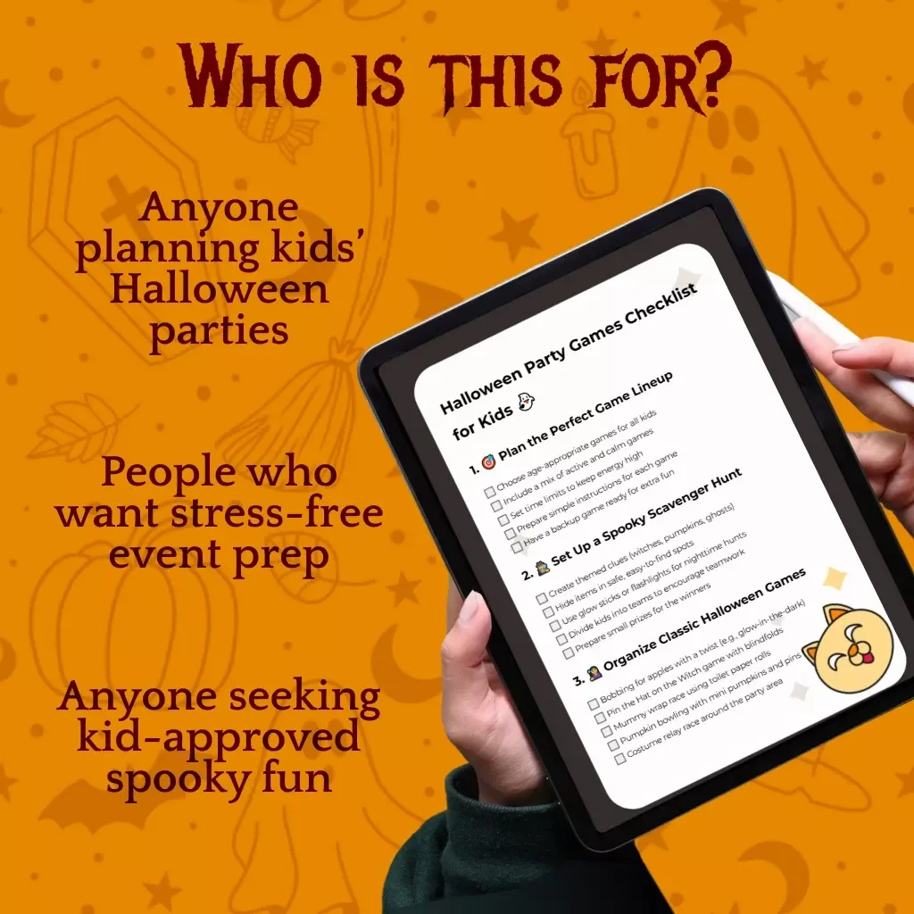 Halloween Party Games Checklist for Kids | Printable Party Planner | Fun Scavenger Hunt, Crafts, Treat Challenges & More | Instant Digital Download