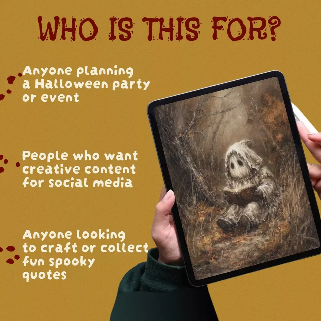 Creepy & Clever: Guide to Spooky Halloween Quotes | Digital Download eBook for Parties, Social Media, and Decor | Spooky Quotes for Halloween