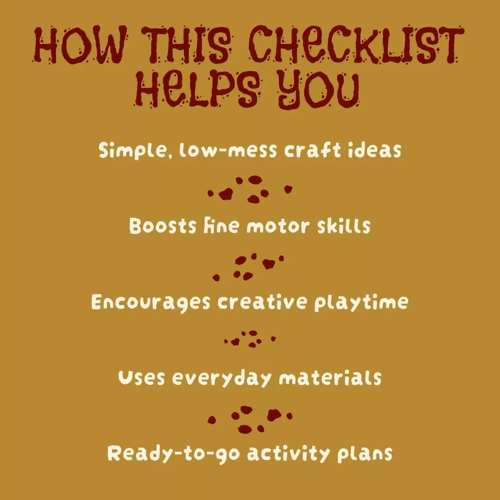 Spooky Crafts for Little Hands Checklist | Halloween Craft Ideas for Preschoolers | Fun & Easy DIY Activities Printable