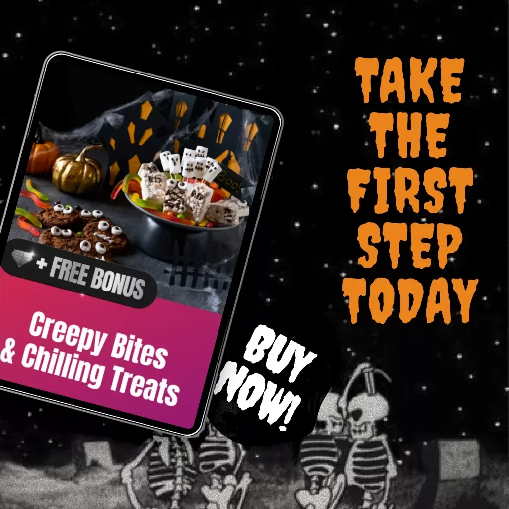 Creepy Bites & Chilling Treats eBook – Halloween Recipes, Spooky Desserts, Creepy Appetizers & Party Planning Guide for Kids and Adults