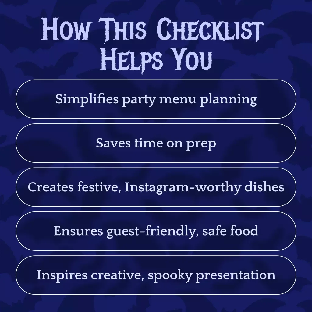 Easy Halloween Party Food Checklist – Ultimate Digital Guide for Easy Halloween Party Food, Spooky Snacks & Stress-Free Party Planning
