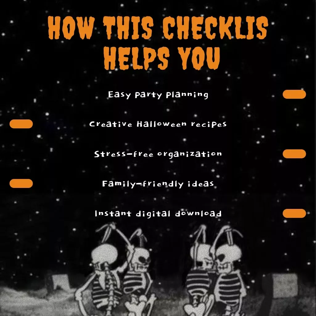 Spooky Potluck Ideas Checklist: Haunt Your Guests with Tasty Terror! | Halloween Party Food Ideas, Digital Download, eBook, Guide & Printable Checklist
