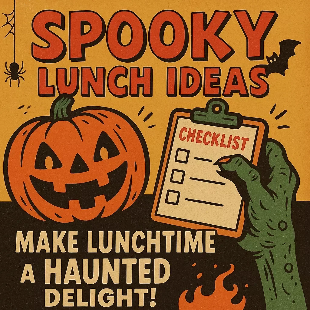 Spooky Lunch Ideas Checklist: Make Lunchtime a Haunted Delight! | Halloween Food Ideas | Digital Download eBook & Party Guide