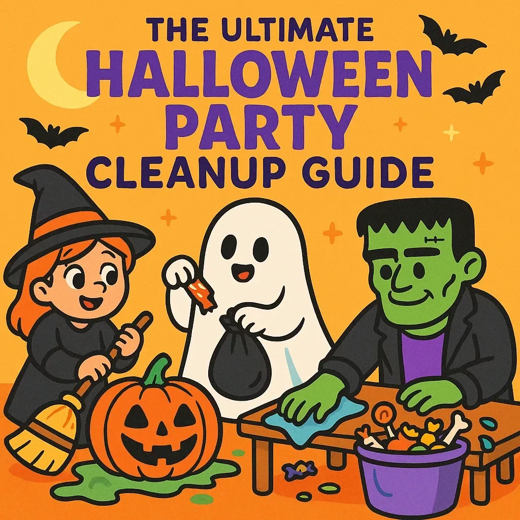 Spooky to Sparkling: The Ultimate Halloween Party Cleanup Guide | Digital Download Halloween Party Cleanup Schedule, eBook & Checklist