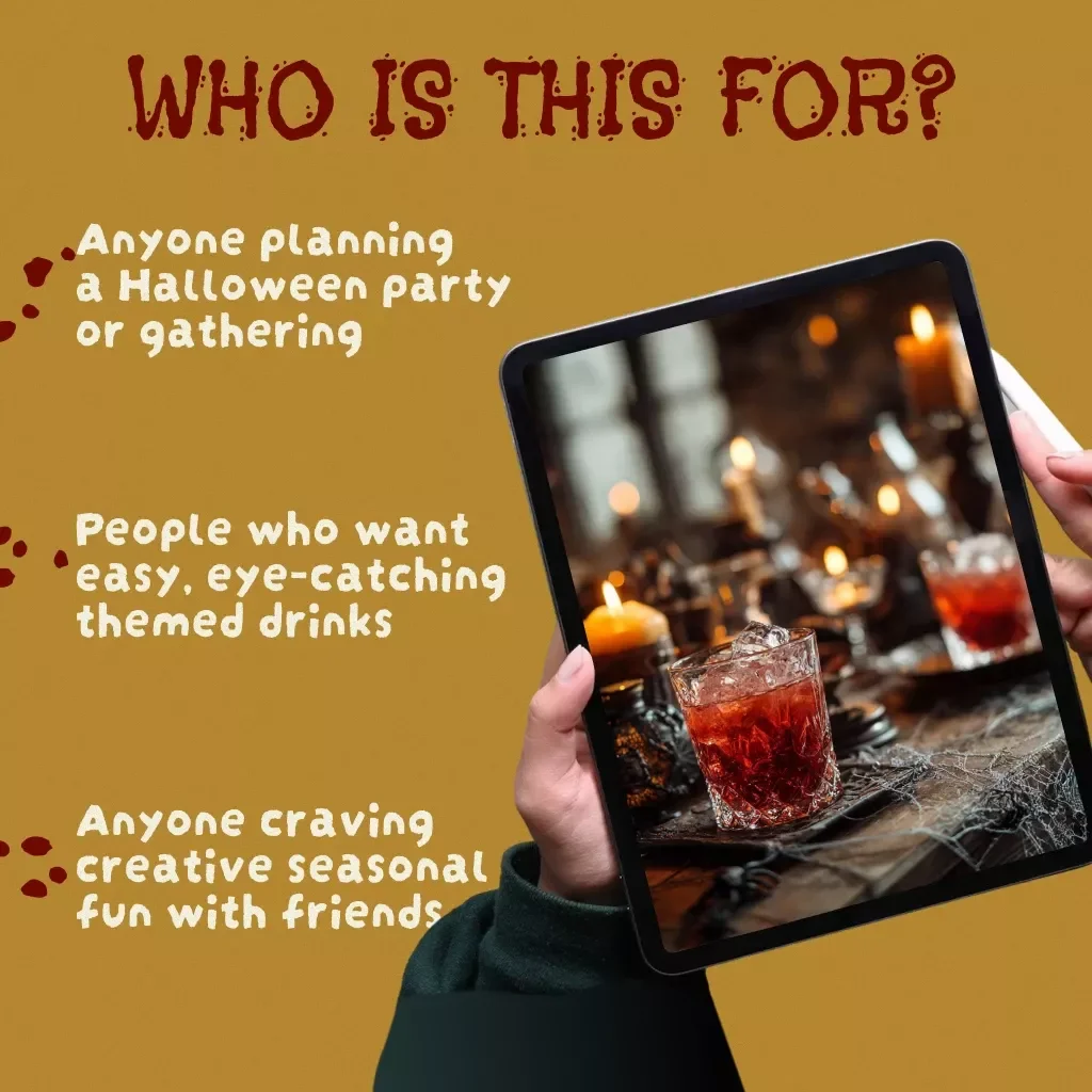 Halloween Drink Ideas Checklist | Spooky Party Drink Planner | Festive Halloween Beverage Ideas | Digital Download