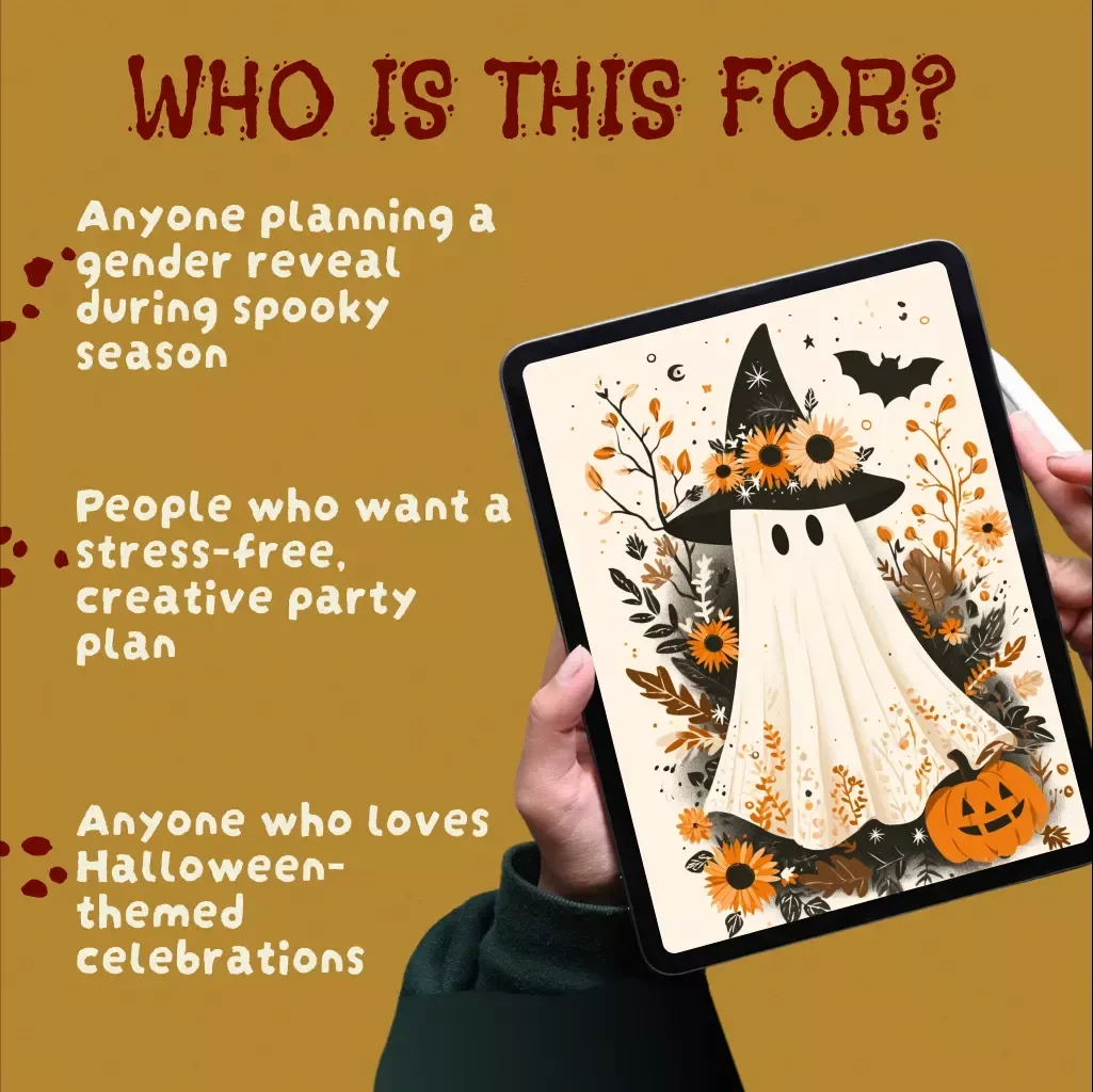 Spooktacular Gender Reveal Checklist: Haunt Your Guests With a Thrilling Surprise! | Halloween Party Planning Guide | Digital Download eBook & Printable Checklist for Baby Shower Reveal