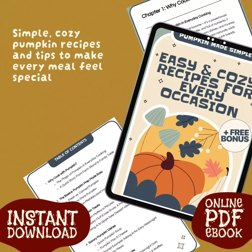 Pumpkin Made Simple: Easy & Cozy Recipes for Every Occasion | Fall-Inspired Easy Pumpkin Recipes eBook for Sweet & Savory Dishes, Hacks, and Meal Ideas
