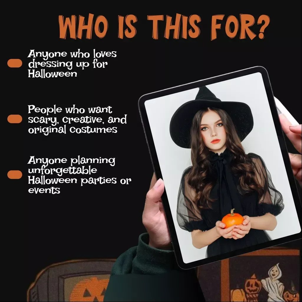The Guide to Scary Halloween Costumes for Adults | Digital Download eBook, Horror Costume Ideas, DIY Halloween Checklist & AI Inspiration