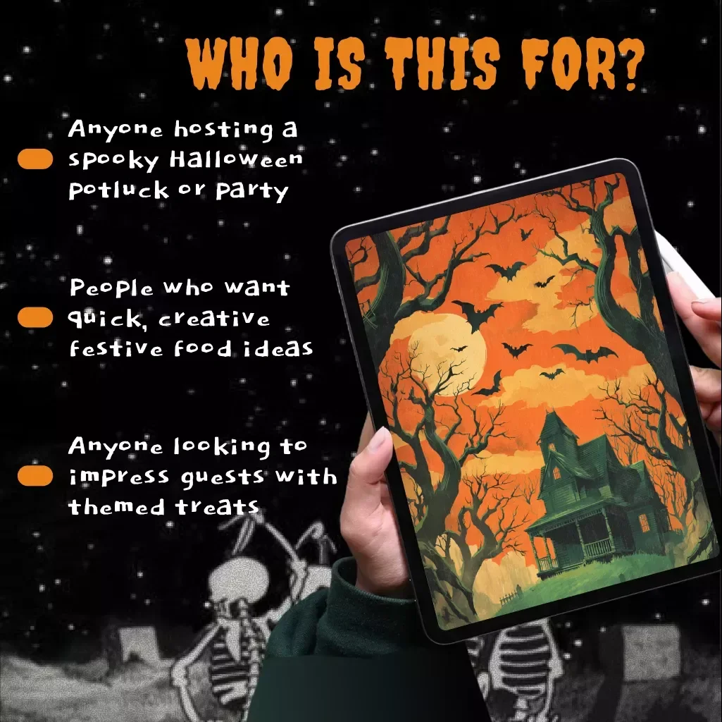 Spooky Potluck Ideas Checklist: Haunt Your Guests with Tasty Terror! | Halloween Party Food Ideas, Digital Download, eBook, Guide & Printable Checklist
