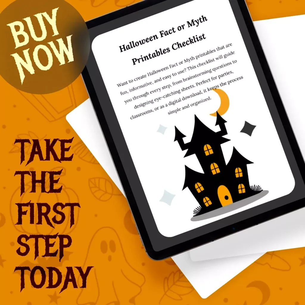 Halloween Fact or Myth Printables Checklist | Digital Download Guide for Creating Fun Halloween Games, Quizzes & Activities