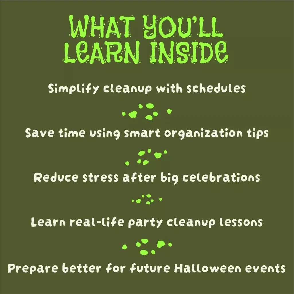 Spooky to Sparkling: The Ultimate Halloween Party Cleanup Guide | Digital Download Halloween Party Cleanup Schedule, eBook & Checklist
