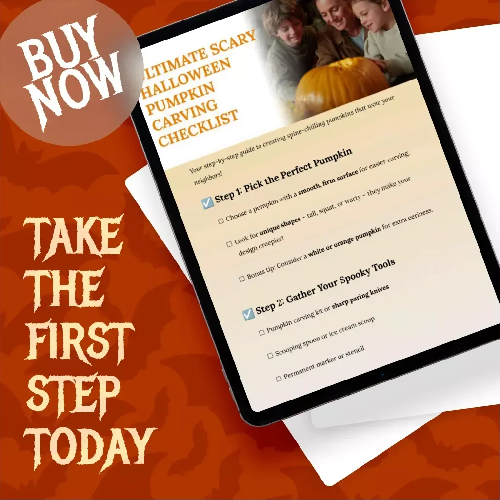Ultimate Scary Halloween Pumpkin Carving Checklist | Digital Download Guide, eBook & Printable for DIY Jack-O’-Lanterns, Spooky Halloween Decor & Party Fun
