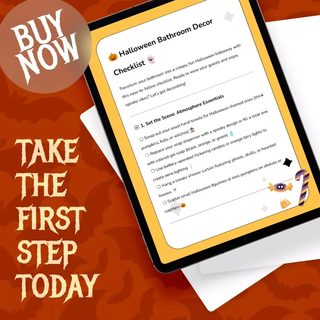 Halloween Bathroom Decor Checklist | Spooky Bathroom Makeover Guide | Printable Halloween Bathroom Decor Planner