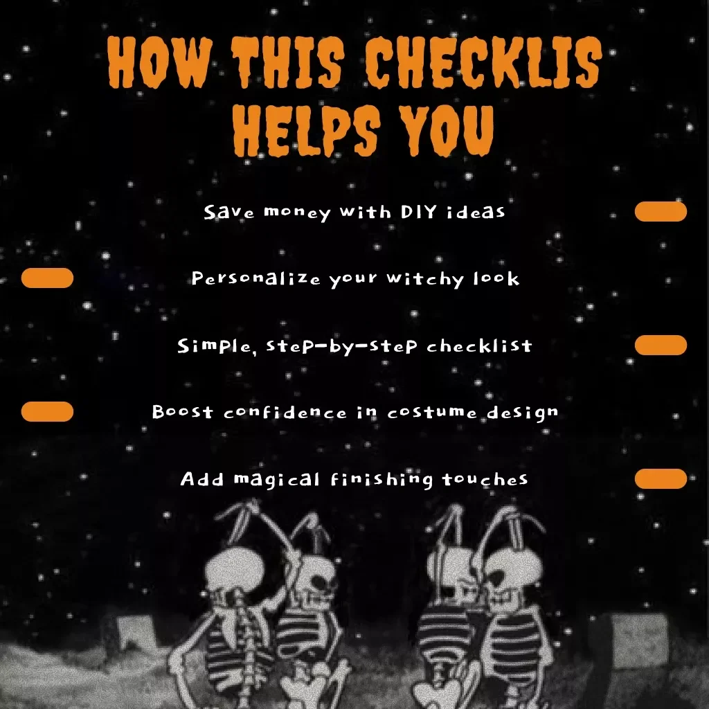 Spellbinding DIY Witch Costume Checklist | Printable Witch Costume Checklist for DIYers | Halloween Costume Planning Guide (Digital Download)