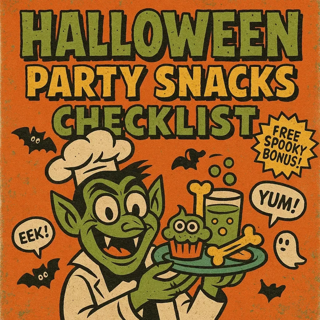 Halloween Party Snacks Checklist | Printable Halloween Party Snacks Planner & Spooky Treat Ideas | Digital Download