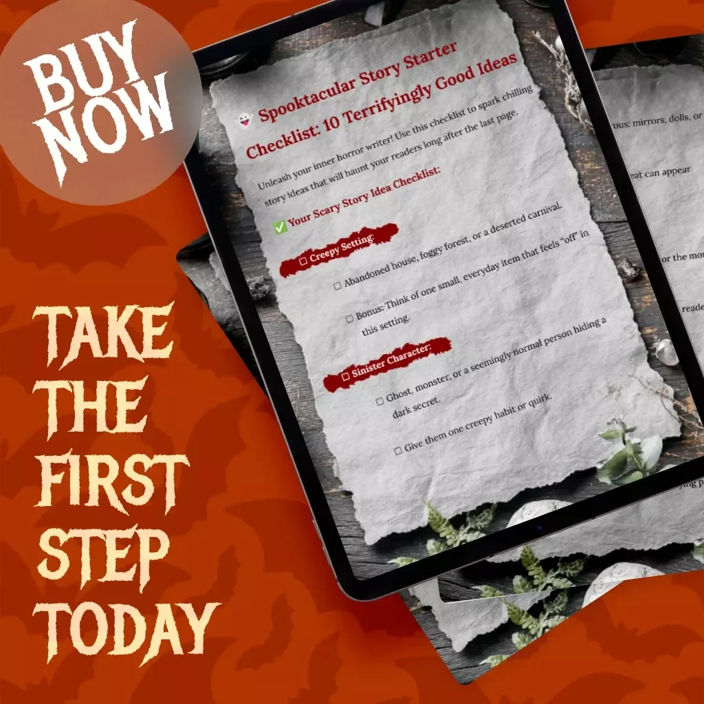 Spooktacular Story Starter Checklist: 10 Terrifyingly Good Ideas | Scary Story Ideas Writing Prompt Digital Download for Horror Writers