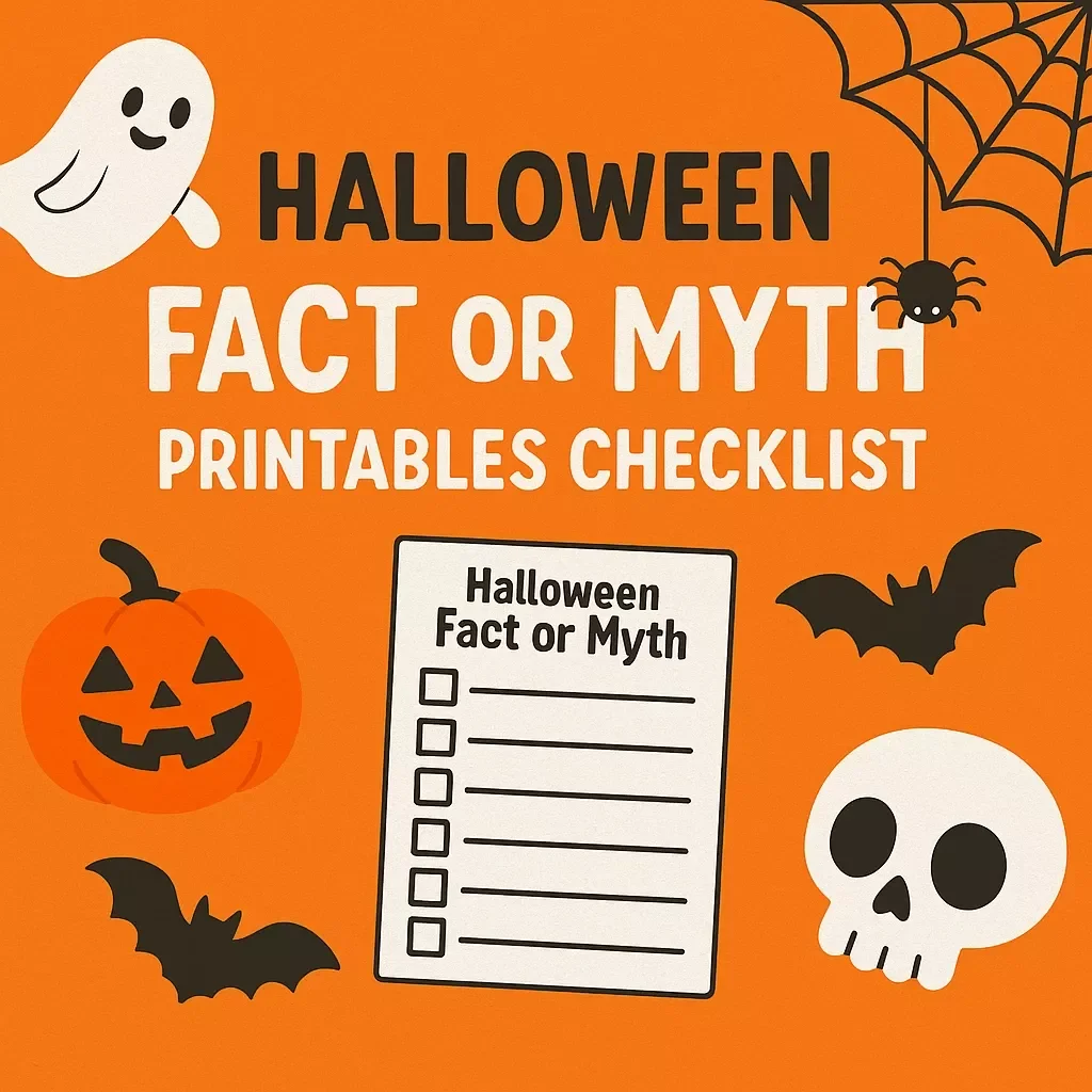 Halloween Fact or Myth Printables Checklist | Digital Download Guide for Creating Fun Halloween Games, Quizzes & Activities