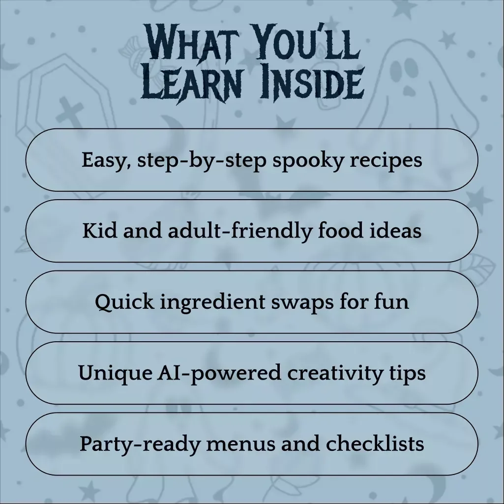 Fright Bites: A Playful Guide to Scary Halloween Food | Halloween eBook | Spooky Recipes, Creepy Party Snacks, Haunted Drinks & Dessert Ideas | Digital Download