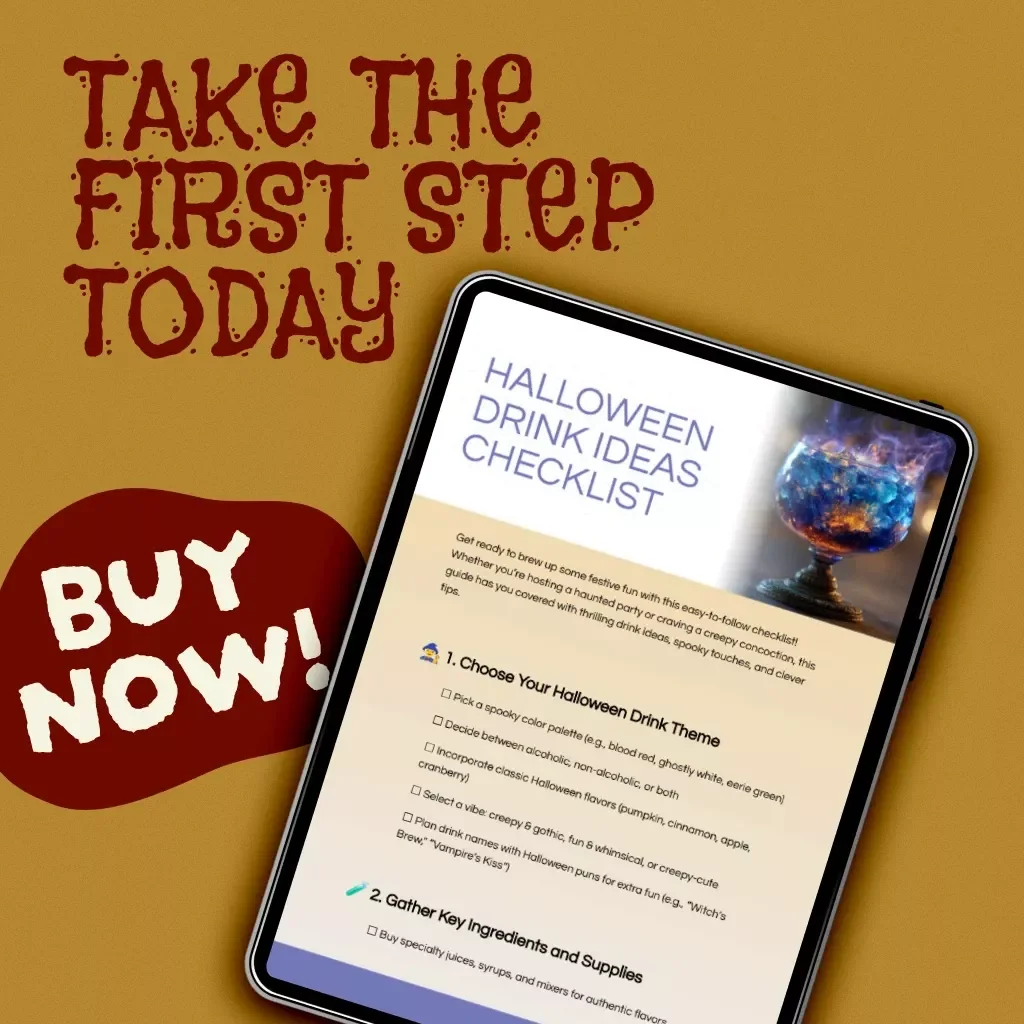 Halloween Drink Ideas Checklist | Spooky Party Drink Planner | Festive Halloween Beverage Ideas | Digital Download