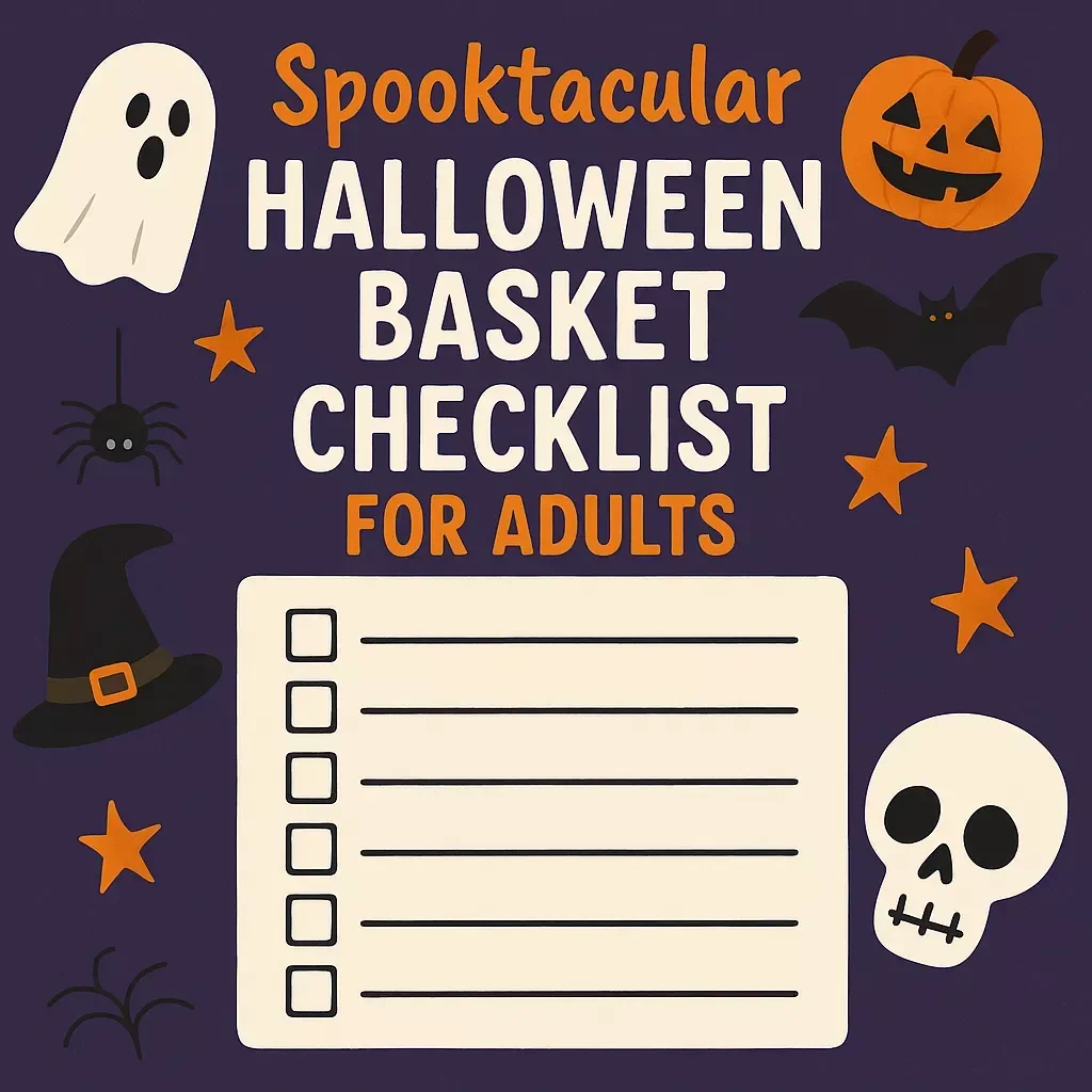 Spooktacular Halloween Basket Checklist for Adults | Digital Download Guide, eBook & Printable for Halloween Gift Ideas, Candy, Decor, Self-Care & Party Fun