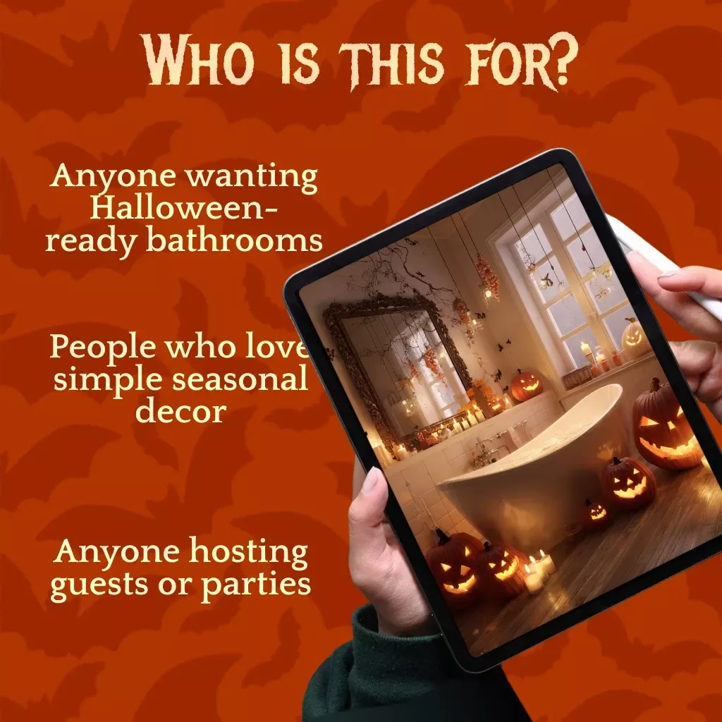 Halloween Bathroom Decor Checklist | Spooky Bathroom Makeover Guide | Printable Halloween Bathroom Decor Planner
