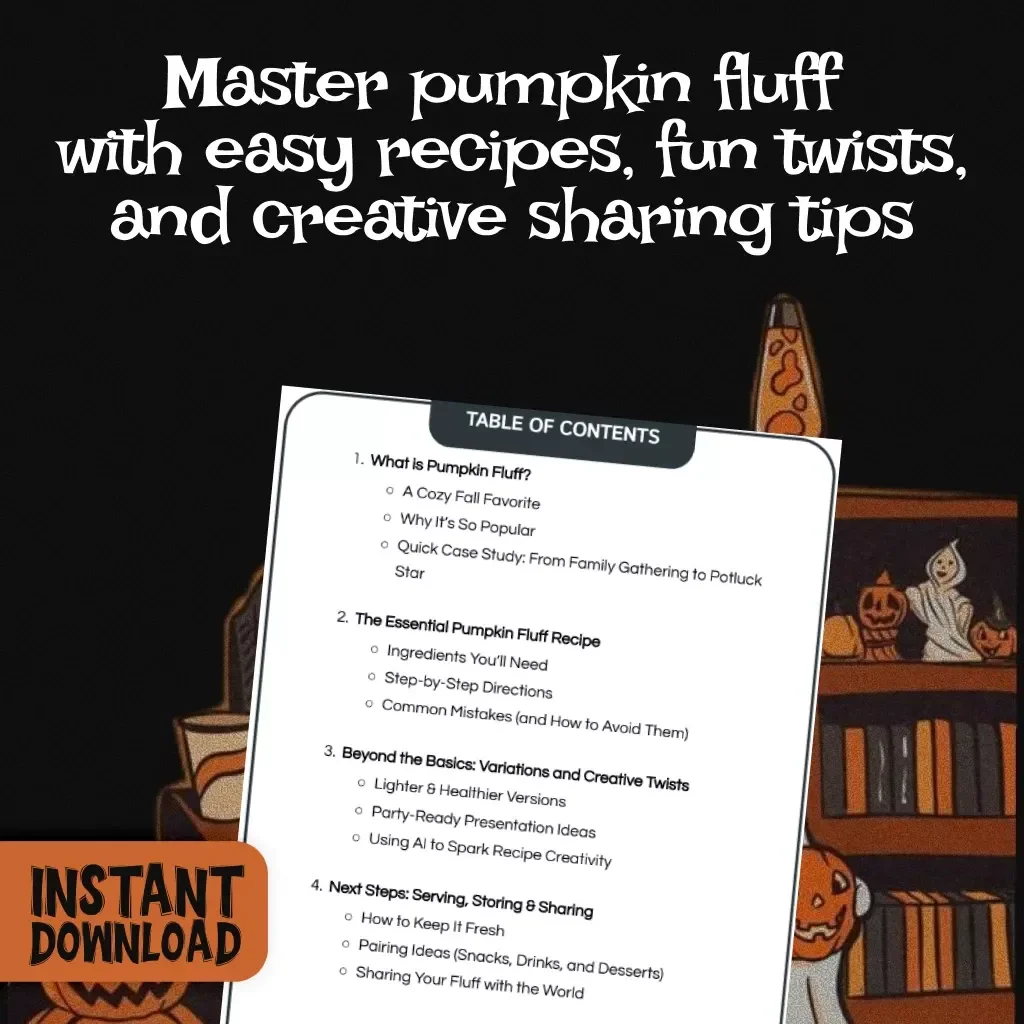 The Sweet & Simple Guide to Pumpkin Fluff | Cozy Fall Dessert Recipe eBook | Easy Pumpkin Fluff Recipe Guide for Beginners & Party Hosts