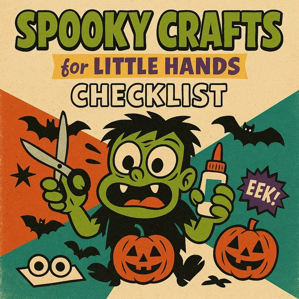 Spooky Crafts for Little Hands Checklist | Halloween Craft Ideas for Preschoolers | Fun & Easy DIY Activities Printable