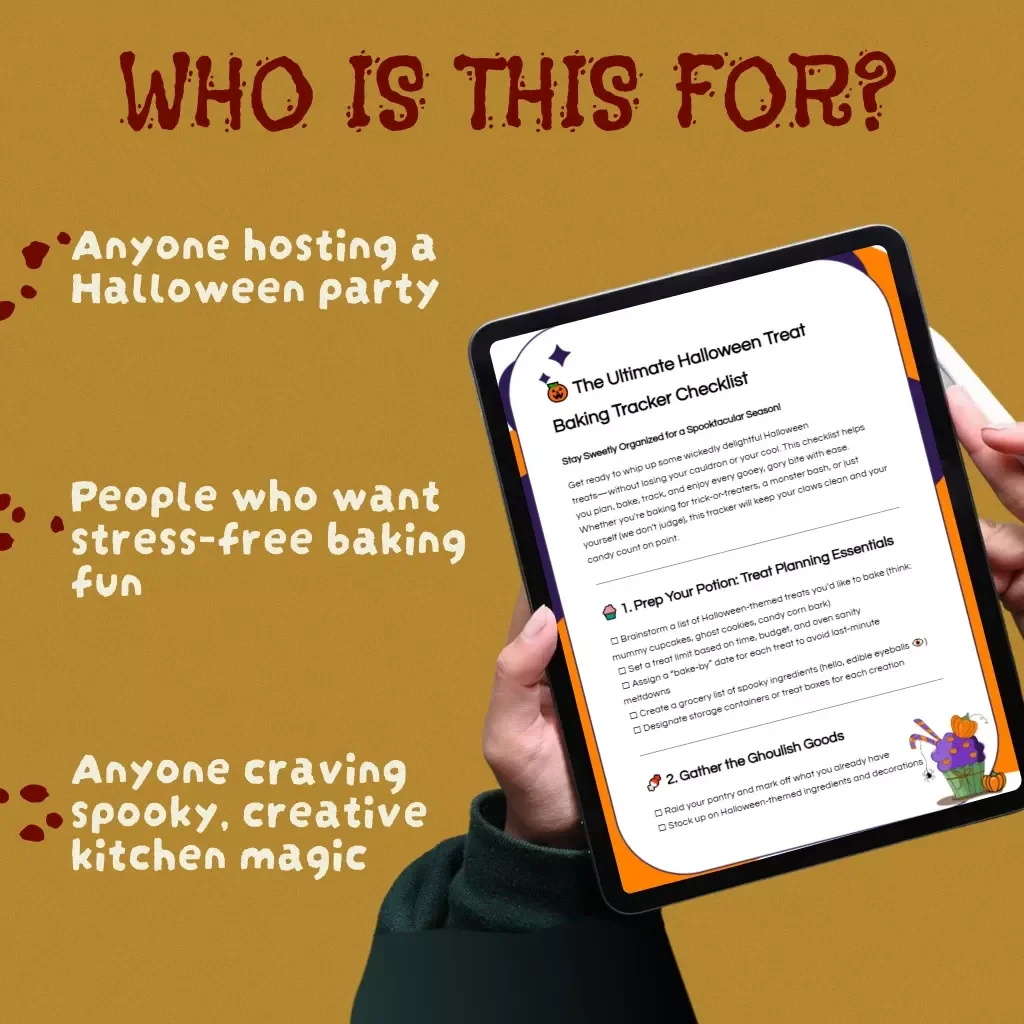 The Ultimate Halloween Treat Baking Tracker Checklist | Digital Download | How to Build a Halloween Treat Baking Tracker | Printable Party Planner