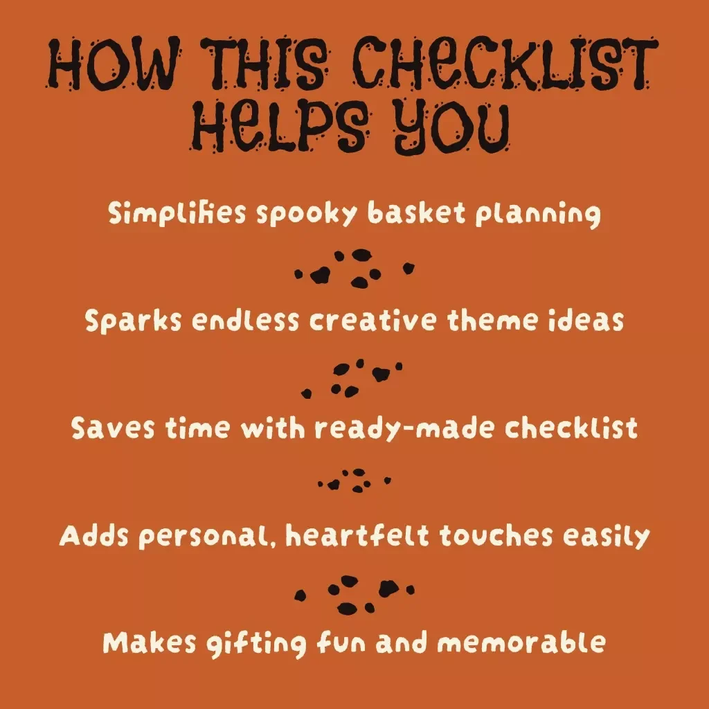 Spooky Basket Ideas Checklist | Halloween Gift Basket Inspiration | Digital Download