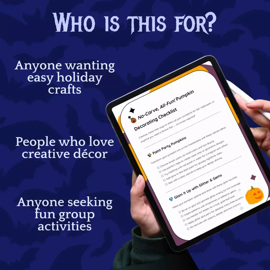 No-Carve, All-Fun! Pumpkin Decorating Checklist | Creative Pumpkin Decorating Ideas Without Carving | DIY Fall & Halloween Digital Download