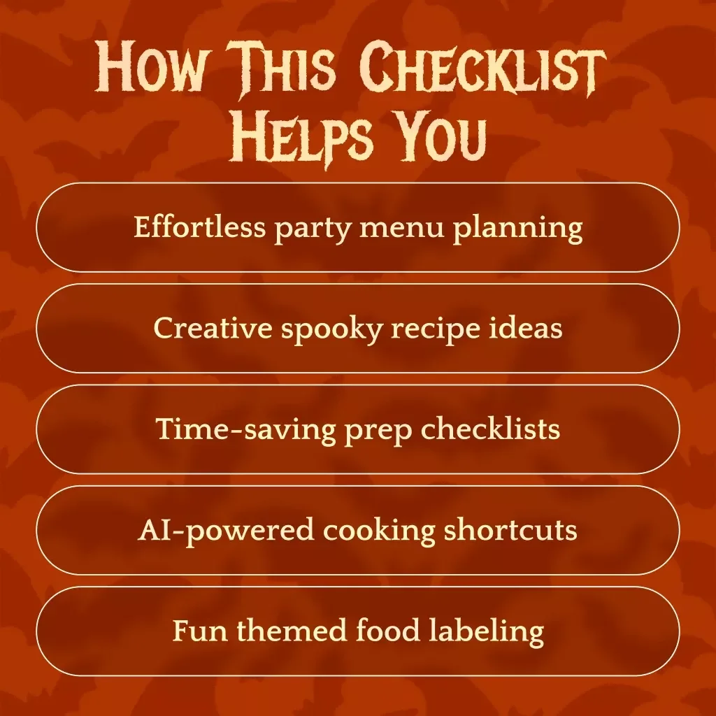 Spooktacular Halloween Party Recipe Checklist | Printable Halloween Recipes for Parties Planner | Digital Download
