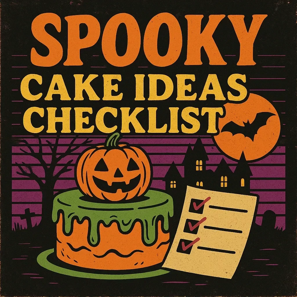 Spooky Cake Ideas Checklist | Halloween Baking Guide | Digital Download of Spooky Cake Ideas for Creepy Cute & Chilling Cakes