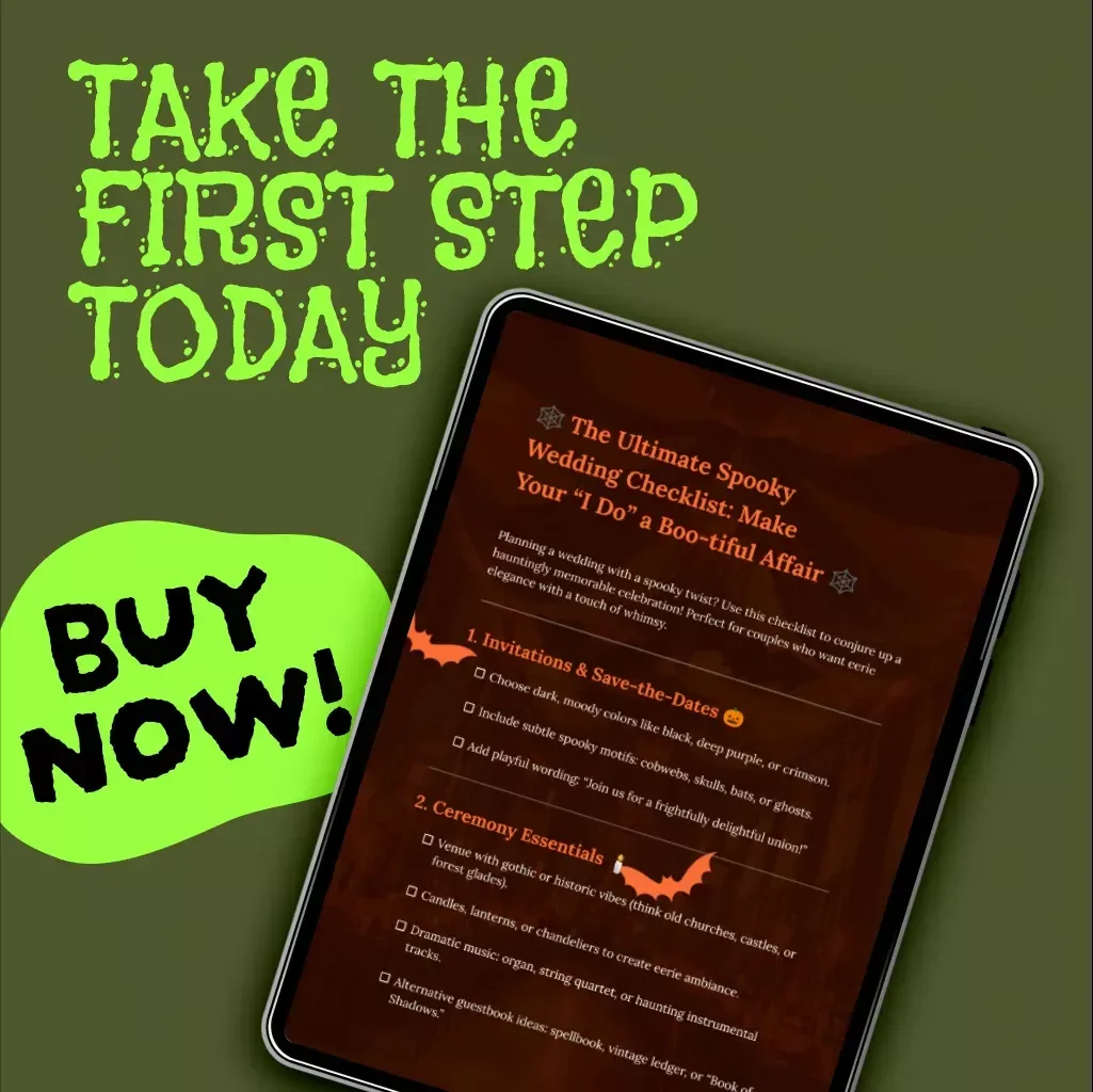 The Ultimate Spooky Wedding Checklist: Make Your “I Do” a Boo-tiful Affair | Halloween Wedding Planning Guide | Gothic Wedding eBook | Digital Download