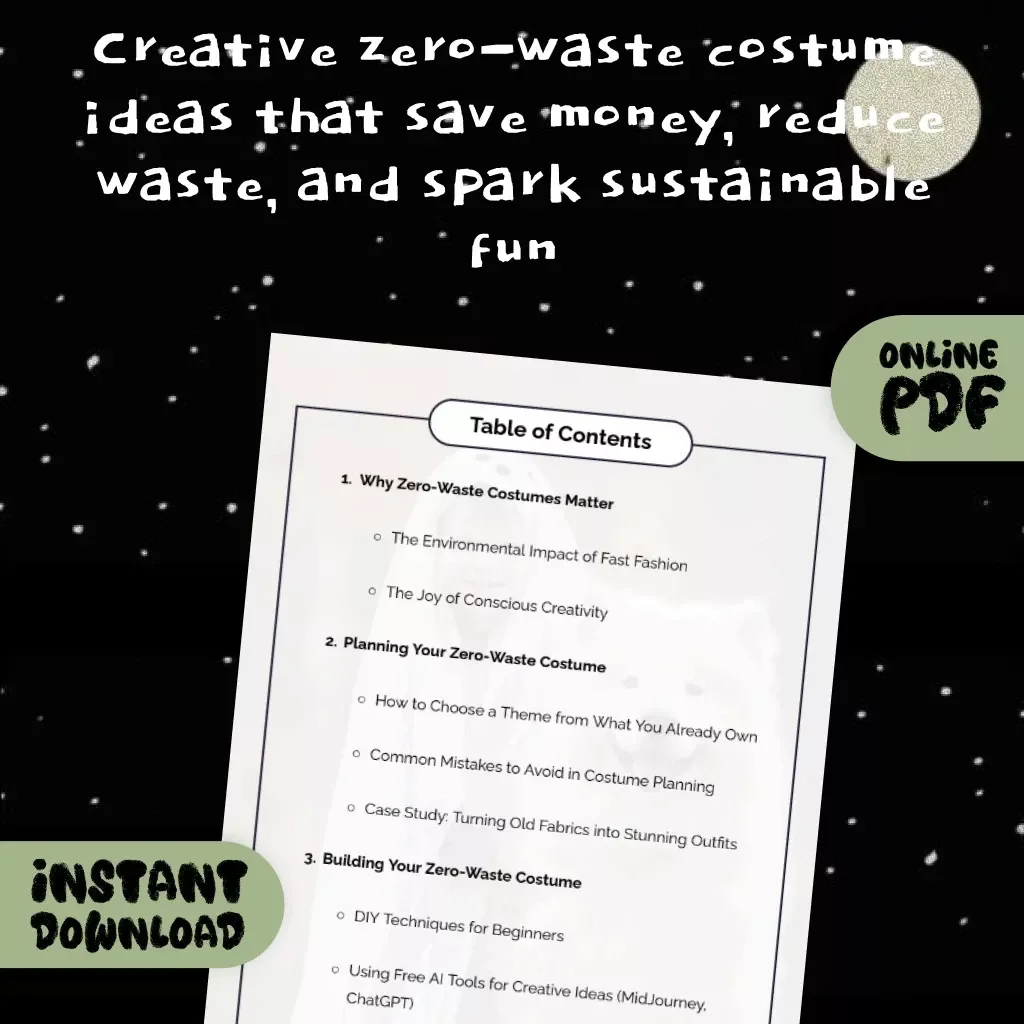 Zero-Waste Costume Guide: Creative, Sustainable, Fun | How to Build a Zero-Waste Costume Guide | Eco-Friendly eBook & DIY Checklist